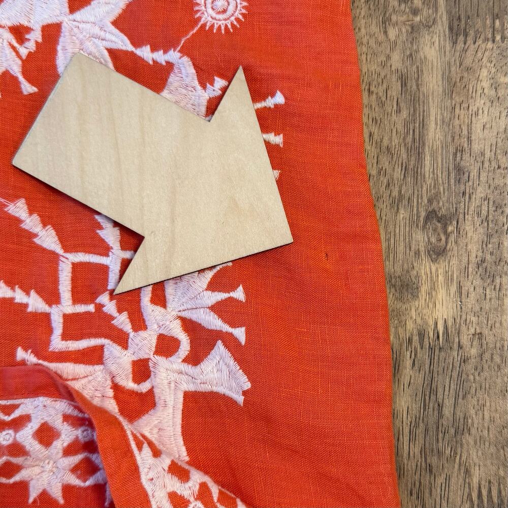 Roberta Roller Rabbit Dress 100% Linen Embroidered Short Sleeve Orange Size XS - Picture 8 of 12
